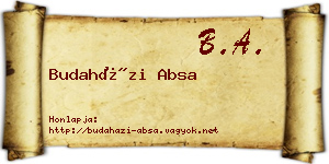 Budaházi Absa névjegykártya